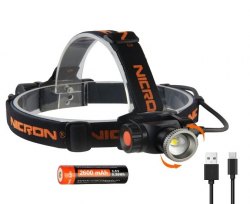 {MPower} Nicron H30F USB 充電 Cree XM-L2 U2 LED 900 流明 LED Headlight Headlamp 變焦 頭燈 - 原裝行貨