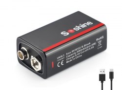 {MPower} Soshine 9V 500mAh Type-C USB Li-ion Rechargeable Battery 鋰電池 充電池 叉電 - 原裝行貨