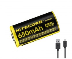 {MPower} Nitecore NL1665R USB 充電 RCR123A 16340 650mAh 3.6V Battery 保護電路 帶保護板 鋰電池 充電池 - 原裝行貨