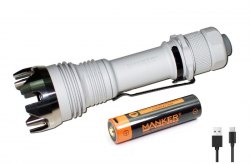 {MPower} Manker Striker 白色 銀鋼頭 USB 充電 美國名廠 LUMINUS SFT40 LED 2300 流明 LED Flashlight 電筒 - 原裝行貨