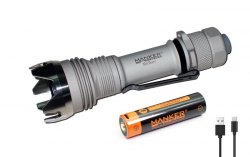 {MPower} Manker Striker 灰色 銀鋼頭 USB 充電 美國名廠 LUMINUS SFT40 LED 2300 流明 LED Flashlight 電筒 - 原裝行貨