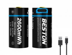 {MPower} 兩粒裝 Beston 16340 RCR123A 700mAh USB 充電 3.7V Battery 充電池 - 原裝行貨