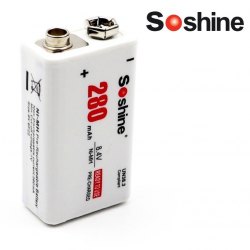 {MPower} Soshine 9V 280mAh Ni-MH Rechargeable Battery 充電池 叉電 - 原裝行貨