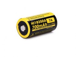 {MPower} Nitecore NI18350A IMR 18350 700mAh 3.7V Battery 7A 尖頭 高放電 充電池 - 原裝行貨