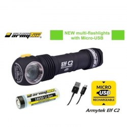 加拿大名廠 Armytek Elf C2 USB 頭燈 CREE XP-L 980流明 LED Flashlight 電筒 (黃光) 原裝行貨