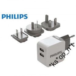 Philips 2 Port USB Charger 5V 3.1A 全球通用 萬能 插頭 轉換 插座 Travel Adaptor - 原裝行貨