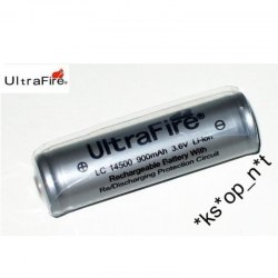UltraFire 14500 900mAh 3.6V Protected Battery 有保護 帶保護板 鋰電池 - 原裝行貨