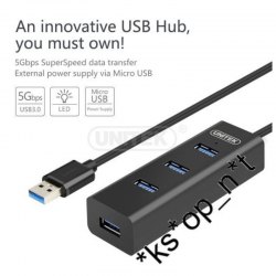 Unitek Y-3089 4 Port USB 3.0 Hub BC 1.2 集線器 ( Realtek 晶片, 相容 USB 2.0) - 原裝行貨