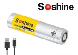{MPower} Soshine 18650 2200mAh USB 3.7V Protected Rechargeable Battery 保護板 鋰電池 充電池 - 原裝行貨
