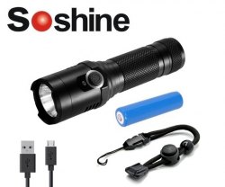 {MPower} Soshine TC18 USB 充電 美國名廠 CREE XMK T6 1100流明 LED Flashlight 電筒 - 原裝行貨