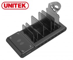 {MPower} Unitek Y-2192A Qi 1.2.4 Wireless Charger 8 Port BC 1.2 ( 96W ) USB Charger 無線充電 充電器 - 原裝行貨