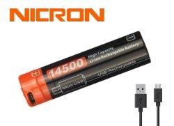 {MPower} Nicron 14500 750mAh USB 充電 3.7V Li-ion Battery 帶保護板 鋰電池 充電池 - 原裝行貨