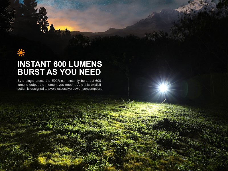 {MPower} Fenix E09R USB 充電 美國名廠 Luminus SST20 600 流明 LED Flashlight 電筒 - 原裝行貨 {MPower} Fenix E09R USB 充電 美國名廠 Luminus SST20 600 流明 LED Flashlight 電筒 - 原裝行貨
