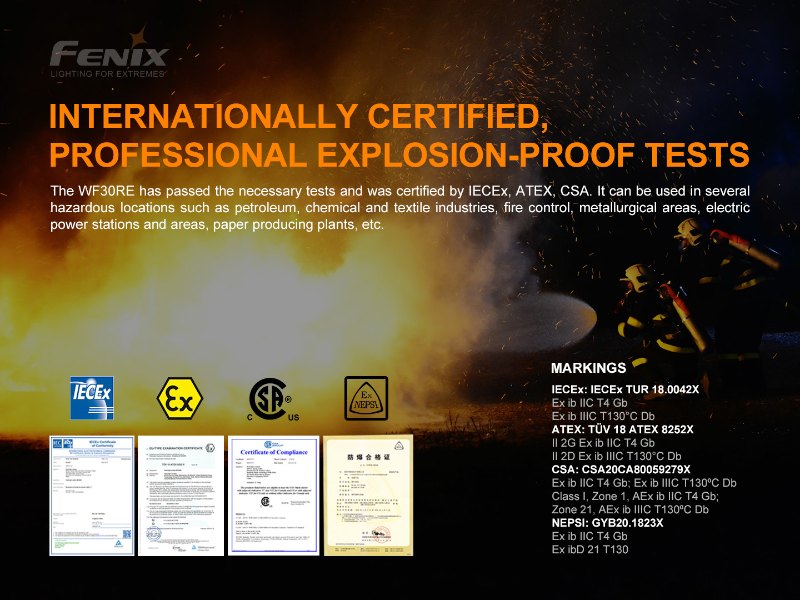 {MPower} Fenix WF30RE 本安型 防爆 電筒 美國名廠 CREE XP-G2 280流明 LED Flashlight ( IECEx, ATEX, CSA, NEPSI ) - 原裝行貨 {MPower} Fenix WF30RE 本安型 防爆 電筒 美國名廠 CREE XP-G2 280流明 LED Flashlight ( IECEx, ATEX, CSA, NEPSI ) - 原裝行貨