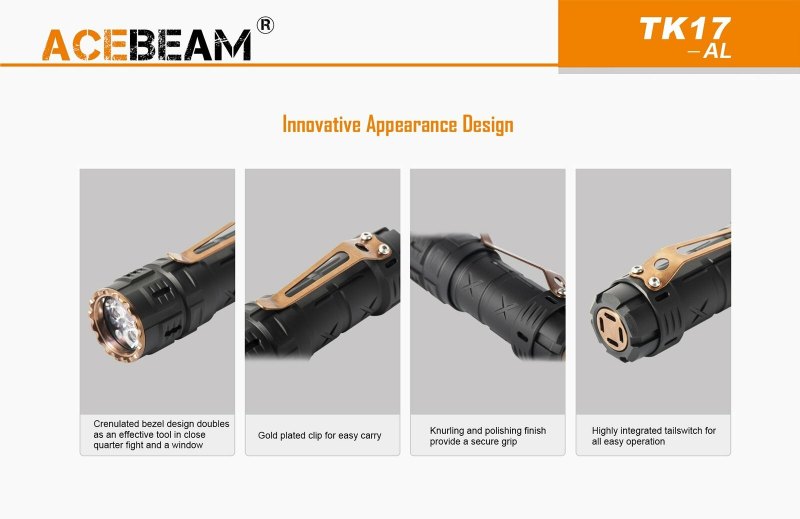 {MPower} AceBeam TK17 AL Aluminum 德國名廠 OSRAM KW CSLNM1.TG 1500 流明 LED Flashlight 電筒 - 原裝行貨