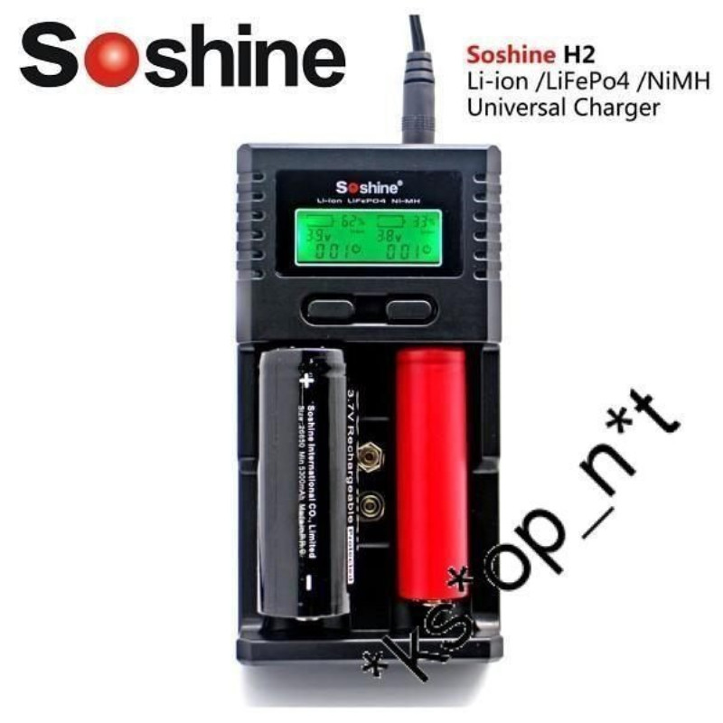 Soshine H2 LCD 顯示 充電器 USB Charger ( 9V, AA, AAA, 18650, 16340, 14500, 26650 ) - 原裝正貨 Soshine H2 LCD 顯示 充電器 USB Charger ( 9V, AA, AAA, 18650, 16340, 14500, 26650 ) - 原裝正貨