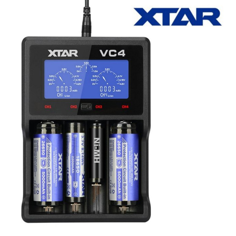 XTAR VC4 LCD USB Charger 獨立管道 充電器 ( AA, AAA, C, D, 18650, 26650) - 原裝行貨 XTAR VC4 LCD USB Charger 獨立管道 充電器 ( AA, AAA, C, D, 18650, 26650) - 原裝行貨