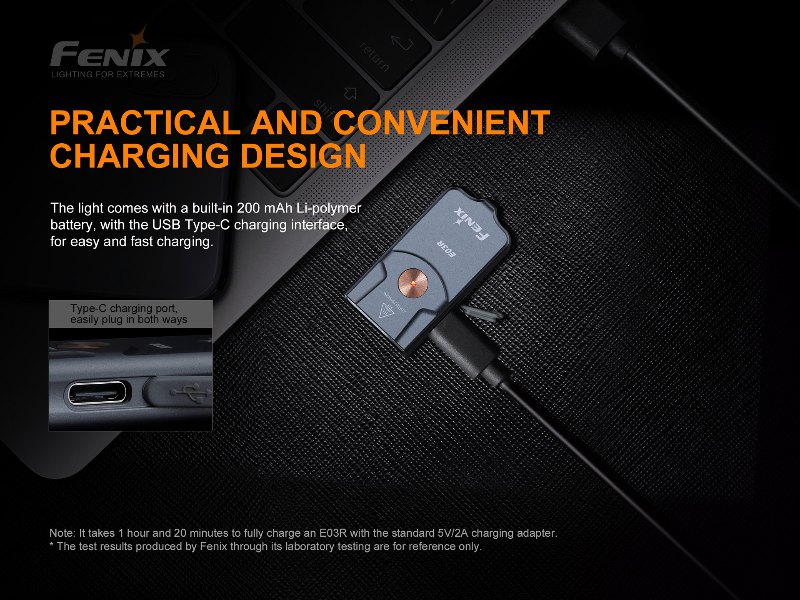 {MPower} Fenix E03R USB 充電 MATCH CA18 LED 260 流明 LED KeyChain Flashlight 匙扣 電筒 - 原裝行貨 {MPower} Fenix E03R USB 充電 MATCH CA18 LED 260 流明 LED KeyChain Flashlight 匙扣 電筒 - 原裝行貨