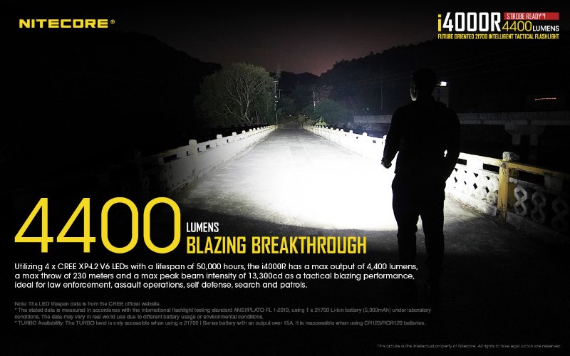 {MPower} Nitecore i4000R 美國名廠 CREE XP-L2 V6 LED 4400 流明 LED Flashlight 電筒 - 原裝行貨 {MPower} Nitecore i4000R 美國名廠 CREE XP-L2 V6 LED 4400 流明 LED Flashlight 電筒 - 原裝行貨