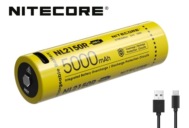 {MPower} Nitecore NL2150R 21700 5000mAh USB 3.6V Battery 有保護電路, 帶保護板 鋰電池 充電池 - 原裝行貨 {MPower} Nitecore NL2150R 21700 5000mAh USB 3.6V Battery 有保護電路, 帶保護板 鋰電池 充電池 - 原裝行貨