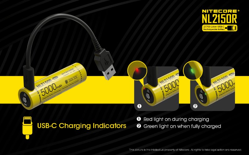 {MPower} Nitecore NL2150R 21700 5000mAh USB 3.6V Battery 有保護電路, 帶保護板 鋰電池 充電池 - 原裝行貨 {MPower} Nitecore NL2150R 21700 5000mAh USB 3.6V Battery 有保護電路, 帶保護板 鋰電池 充電池 - 原裝行貨