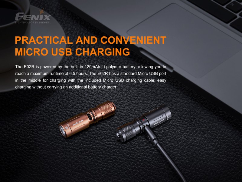 {MPower} Fenix E02R USB 充電 美國名廠 Cree XP-G2 S3 200 流明 LED Flashlight 電筒 - 原裝行貨 {MPower} Fenix E02R USB 充電 美國名廠 Cree XP-G2 S3 200 流明 LED Flashlight 電筒 - 原裝行貨