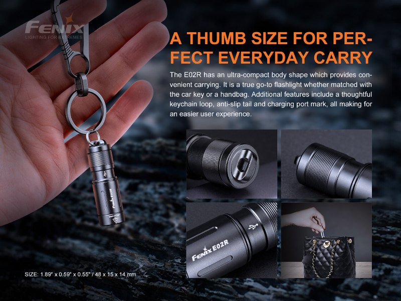 {MPower} Fenix E02R USB 充電 美國名廠 Cree XP-G2 S3 200 流明 LED Flashlight 電筒 - 原裝行貨 {MPower} Fenix E02R USB 充電 美國名廠 Cree XP-G2 S3 200 流明 LED Flashlight 電筒 - 原裝行貨