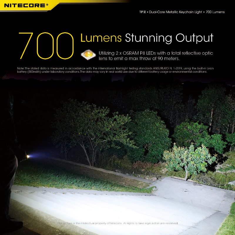{MPower} Nitecore TIP SE USB 充電 德國名廠 OSRAM P8 LED 700 流明 LED Flashlight 電筒 - 原裝行貨 {MPower} Nitecore TIP SE USB 充電 德國名廠 OSRAM P8 LED 700 流明 LED Flashlight 電筒 - 原裝行貨