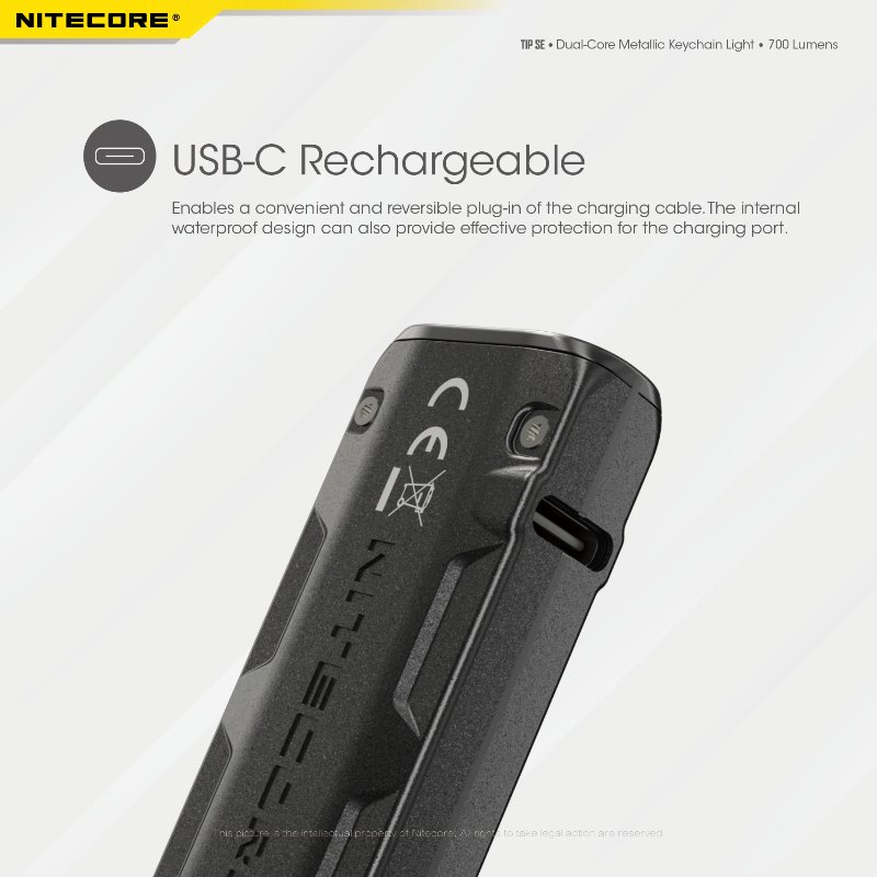 {MPower} Nitecore TIP SE USB 充電 德國名廠 OSRAM P8 LED 700 流明 LED Flashlight 電筒 - 原裝行貨 {MPower} Nitecore TIP SE USB 充電 德國名廠 OSRAM P8 LED 700 流明 LED Flashlight 電筒 - 原裝行貨
