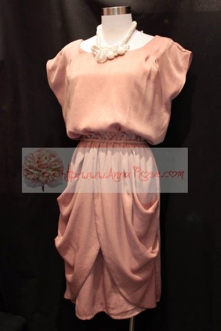 Anna Rose:韓國洗水絲鬱金香型連身裙 (3色入)