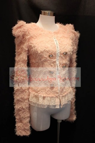 Anna Rose:韓國金鈕後蝴蝶結圈圈毛毛外奪套