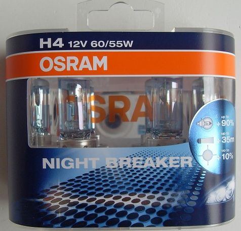 全新德國進口歐司朗OSRAM夜行者NIGHT BREAKER大燈燈泡H4$250