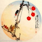 China Ink Painting ”Cicadas & Lichee” 趙少昂《蟬鳴催荔熟》鏡片連框