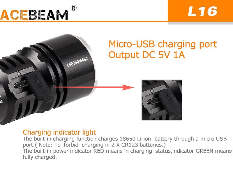 2000 流明 ● ACEBEAM L16 直充 電筒 ● XHP35 HI 2000 流明 ● ACEBEAM L16 直充 電筒 ● XHP35 HI