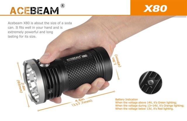 25000 流明 ● Acebeam X80 電筒 25000 流明 ● Acebeam X80 電筒