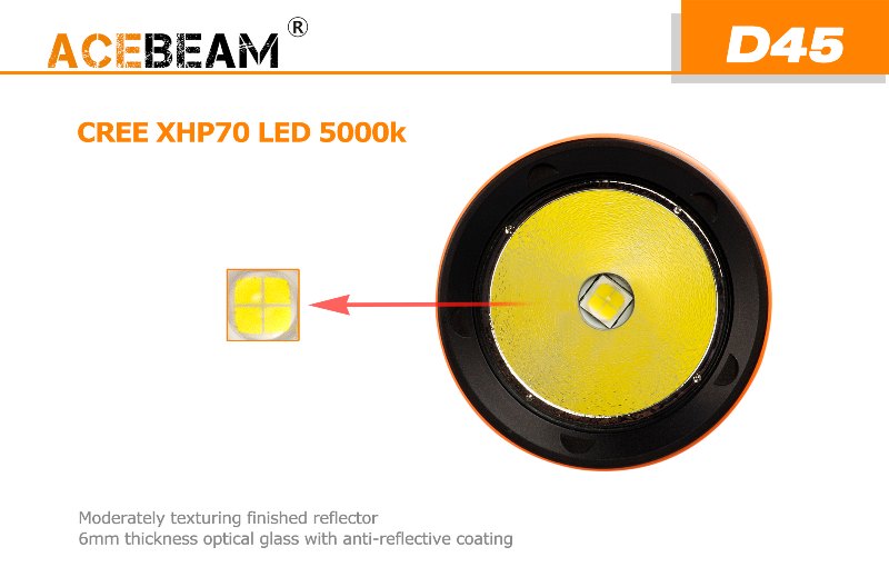 5200 流明 ● Acebeam D46 潛水 電筒 ● XHP70 5200 流明 ● Acebeam D46 潛水 電筒 ● XHP70