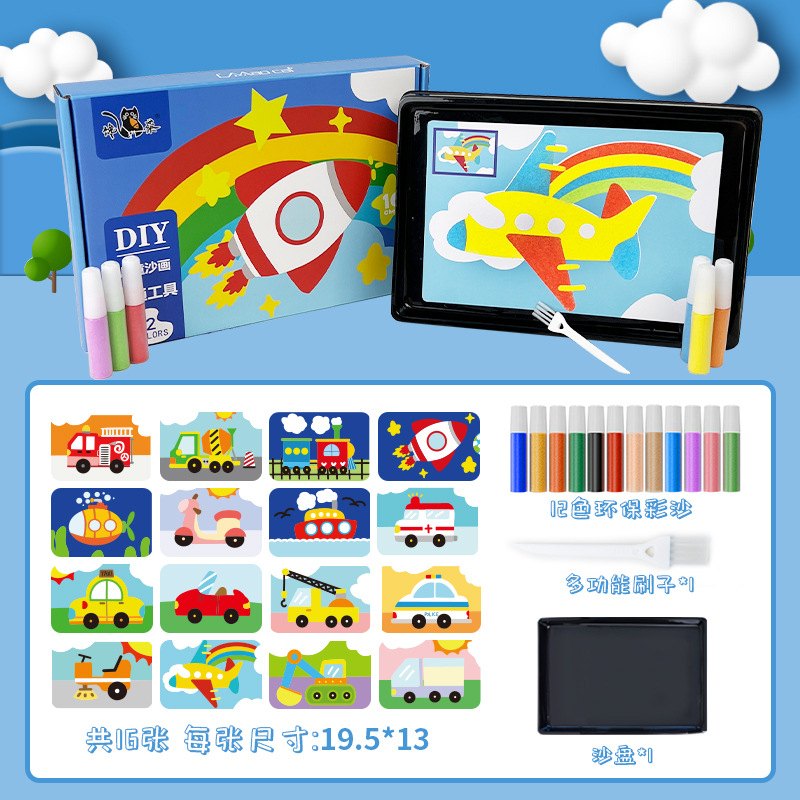 Y215a-交通貼紙沙畫套裝