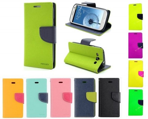 ㊣ Mercury series Samsung Samsung GALAXY S3 case i9300 mobile phone sets can be left open lanyard bracket protective cover ㊣
