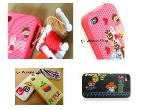 ㊣ iPhone4 DIY Cross Stitch iPhone 4 phone sets of protective cover 11 colors ㊣ Mobile Shell GIFT