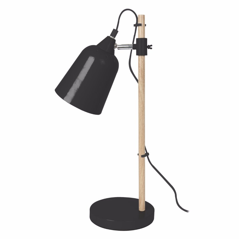 Leitmotiv Table Lamp Wood Like Metal Black