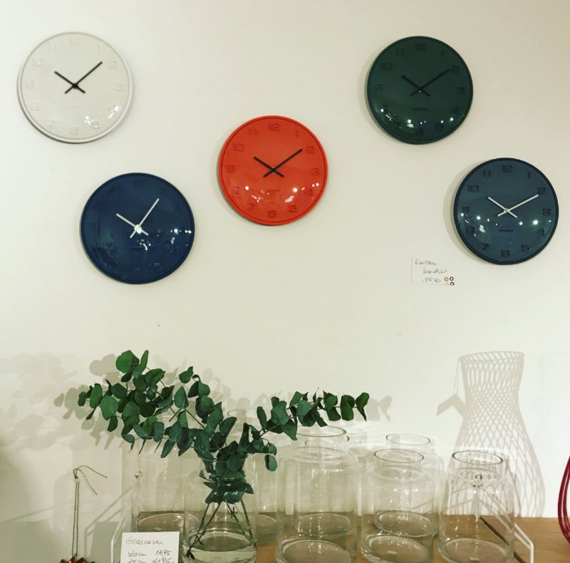 Karlsson, Wall clock Elevated orange dome glass, Design by Boxtel Buijs