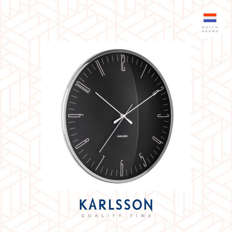 Karlsson, Wall clock Dragonfly black, Dome glass, Design by Boxtel Buijs