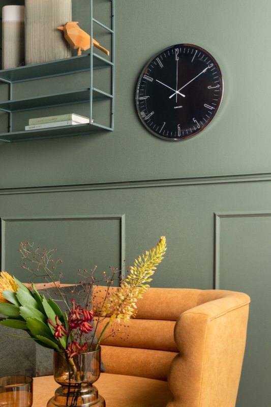 Karlsson, Wall clock Dragonfly black, Dome glass, Design by Boxtel Buijs