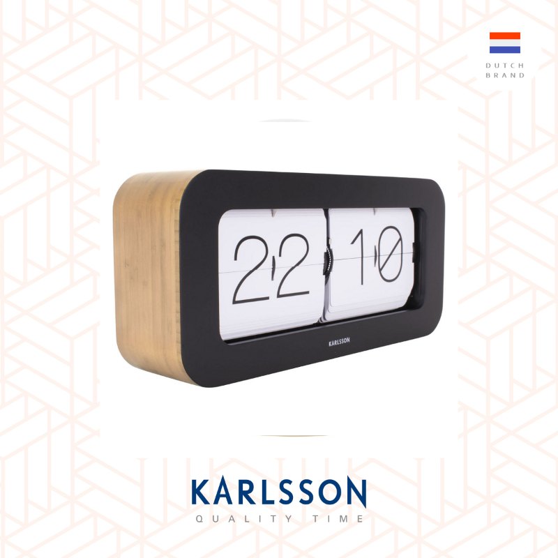 Karlsson, Flip clock Matiz bamboo black (Table/Hanging)