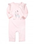 BabyGap優質純棉粉紅尊貴銀鹿長袖嬰兒夾衣(現貨)