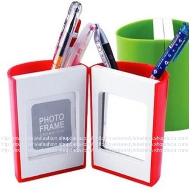 3 in 1 Multifunction Magnetic Pen Holder Picture Frame Mirror