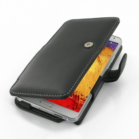 Samsung GALAXY Note3 III LTE SM-N9005 N9000 Leather case 手機真皮皮套 - 橫開式