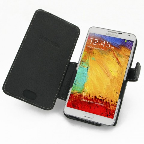 Samsung GALAXY Note3 III LTE SM-N9005 N9000 Leather case 手機真皮皮套 - 橫開式