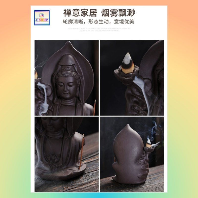紫砂觀音像倒流香爐*可插一支香* (實物顏色:灰黑色)《附送 130粒 倒流香》*有實物短片介紹* (型號:JS-IB-1)【*優惠價*直接出售,不設折扣優惠】不設郵寄, 可用順豐到付《購買滿 500元或以上 包順豐》 紫砂觀音像倒流香爐*可插一支香* (實物顏色:灰黑色)《附送 130粒 倒流香》*有實物短片介紹* (型號:JS-IB-1)【*優惠價*直接出售,不設折扣優惠】不設郵寄, 可用順豐到付《購買滿 500元或以上 包順豐》