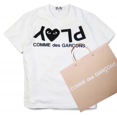 COMME des GARCONS CDG川久保玲白色心情侣短袖T恤短TEE